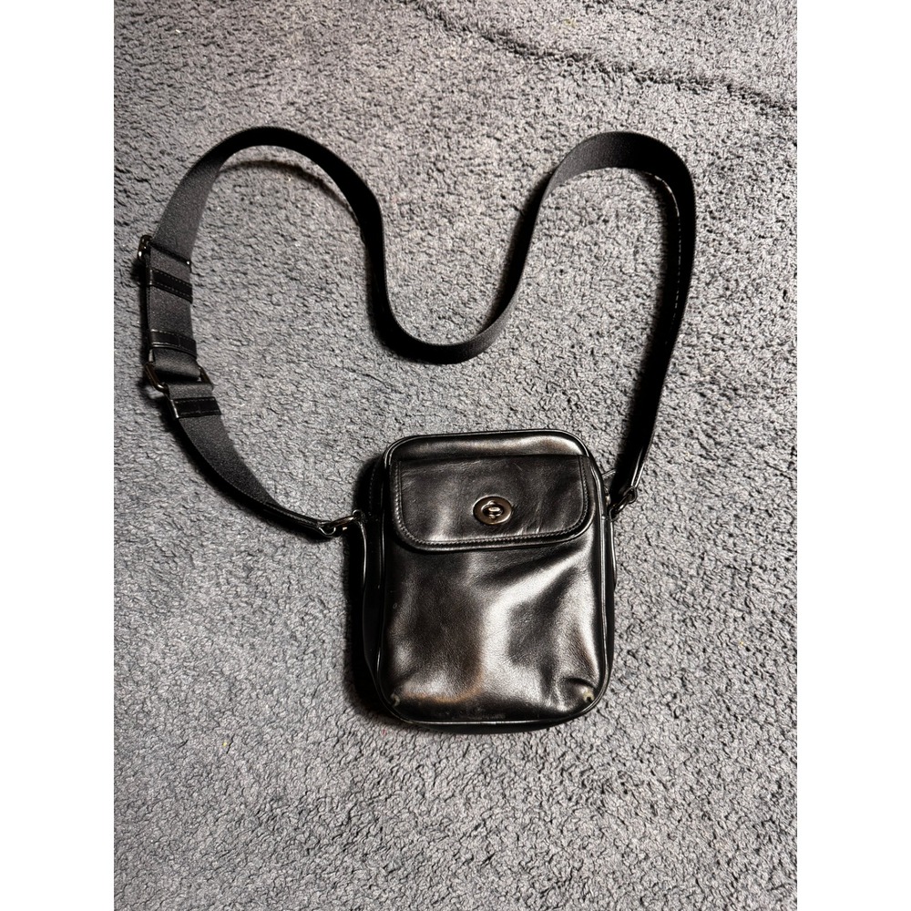 Coach Vintage Leather Crossbody - Black - Turnbuckle - Used